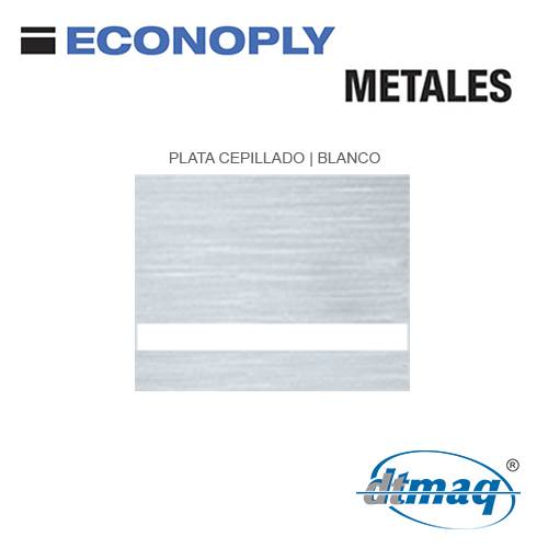 Econoply Metales, Plata Cepillado/Blanco, x Tercio