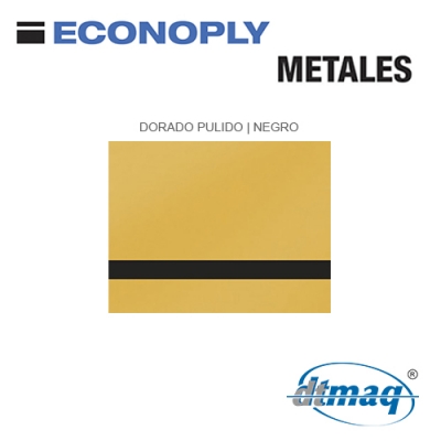 Econoply Metales, Dorado Pulido/Negro, x Plancha