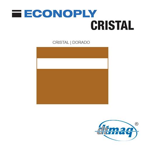 Econoply Cristal, Cristal/Dorado, Grabable por detrás, x Plancha