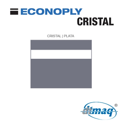 Econoply Cristal, Cristal/Plata, Grabable por detrás, x Plancha