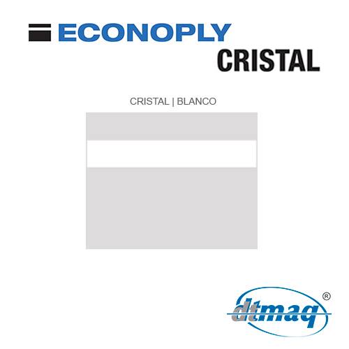 Econoply Cristal, Cristal/Blanco, Grabable por detrás, x Plancha