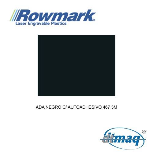 Rowmark ADA Negro c/ autoadhesivo 467 3M, plancha
