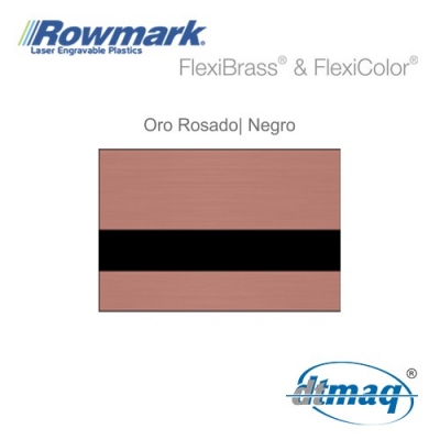 Rowmark FlexiBrass Oro Rosado/Negro, Tercio