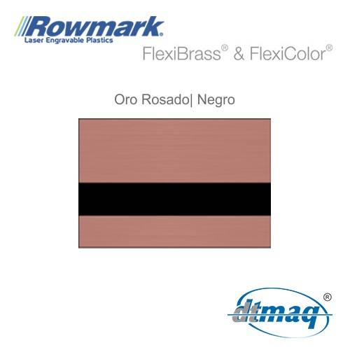 Rowmark FlexiBrass Oro Rosado/Negro, plancha