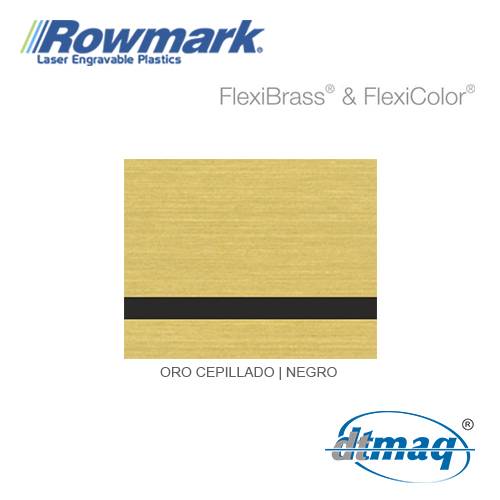 Rowmark FlexiBrass Oro Cepillado/Negro, Tercio