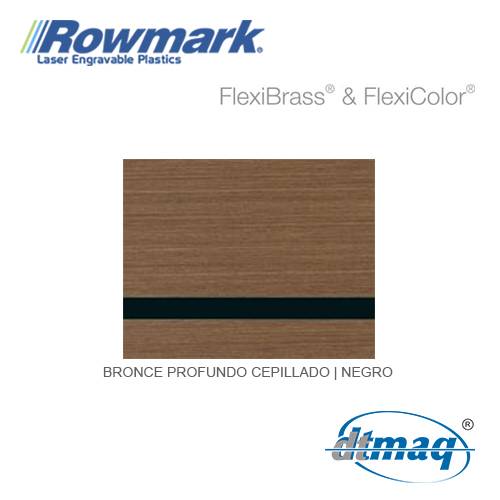 Rowmark FlexiBrass Bronce Profundo Cepillado/Negro, Tercio