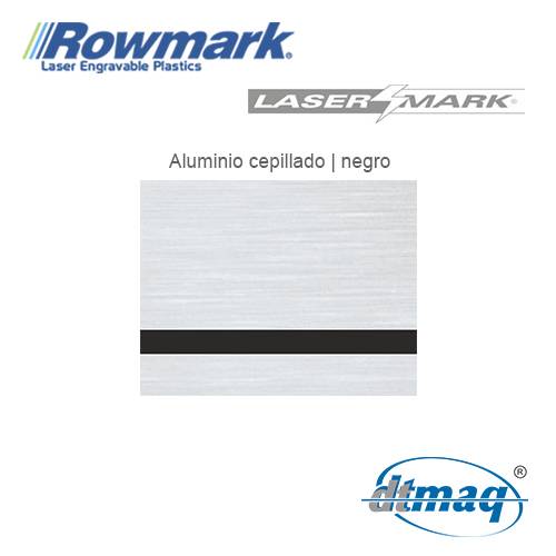 Rowmark LaserMark Aluminio Cepillado/Negro, Tercio
