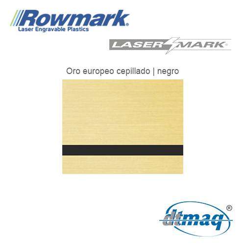 Rowmark LaserMark Oro Euro Cepillado/Negro, plancha