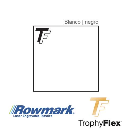 Rowmark TrophyFlex Blanco/Negro autoadhesivo, plancha