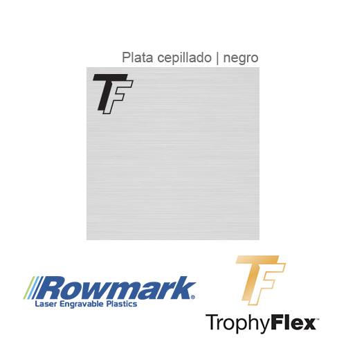 Rowmark TrophyFlex Plata Cepillado/Negro autoadhesivo, x Paquete
