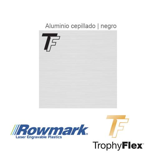 Rowmark TrophyFlex Aluminio Cepillado/Negro autoadhesivo, x Paquete