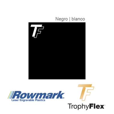 Rowmark TrophyFlex Negro/Blanco autoadhesivo, plancha