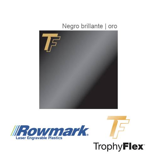 Rowmark TrophyFlex Negro Mate/Oro autoadhesivo, plancha