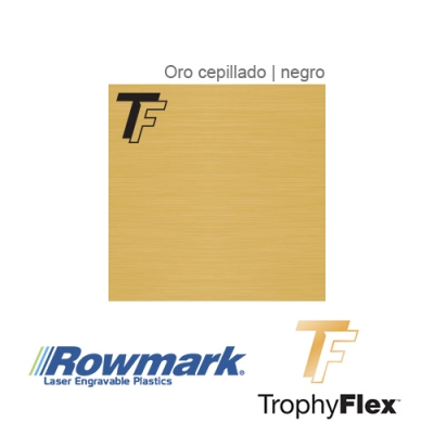 Rowmark TrophyFlex Oro Cepillado/Negro autoadhesivo, x Paquete