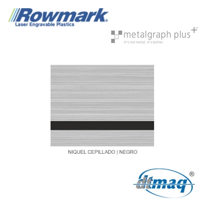 Rowmark MetalGraph Plus Niquel Cepillado/Negro, plancha
