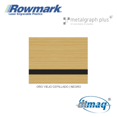 Rowmark MetalGraph Plus Oro Viejo Cepillado/Negro, Tercio