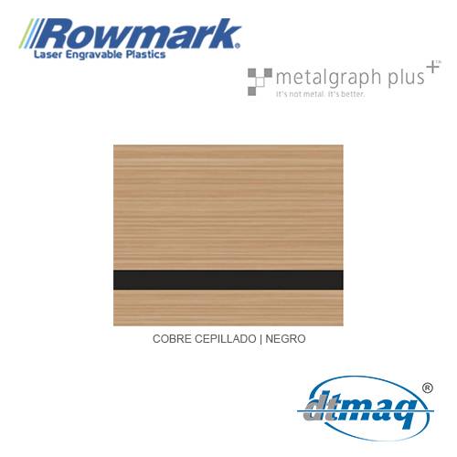 Rowmark MetalGraph Plus Cobre Cepillado/Negro, plancha
