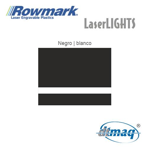 Rowmark LaserLIGHTS Negro/Blanco autoadhesivo, plancha