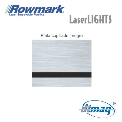 Rowmark LaserLIGHTS Plata Cepillado/Negro autoadhesivo, x Paquete