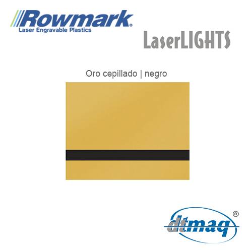 Rowmark LaserLIGHTS Oro Cepillado/Negro autoadhesivo, x Paquete