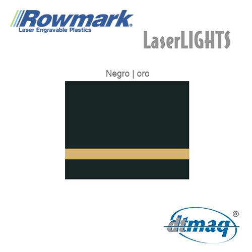 Rowmark LaserLIGHTS Negro/Oro autoadhesivo, plancha